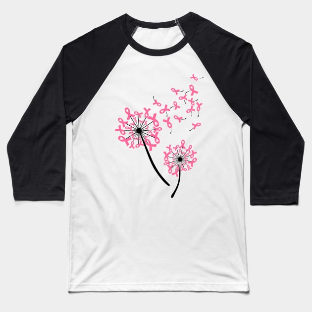 World Breast cancer Awareness Dandelion Awesome Baseball T-Shirt by Terryeare